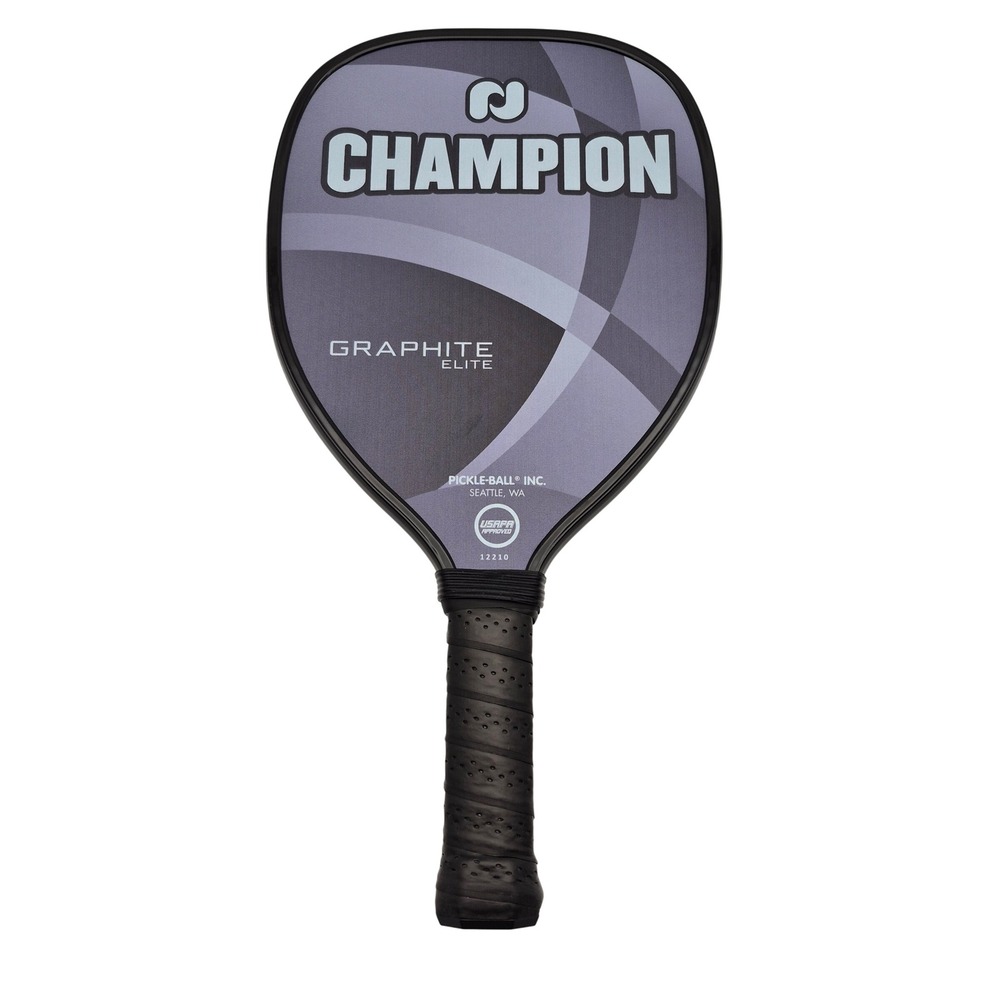 Pickleball Champion Graphite Elite Paddle Gray Teardrop Wide Textured Face